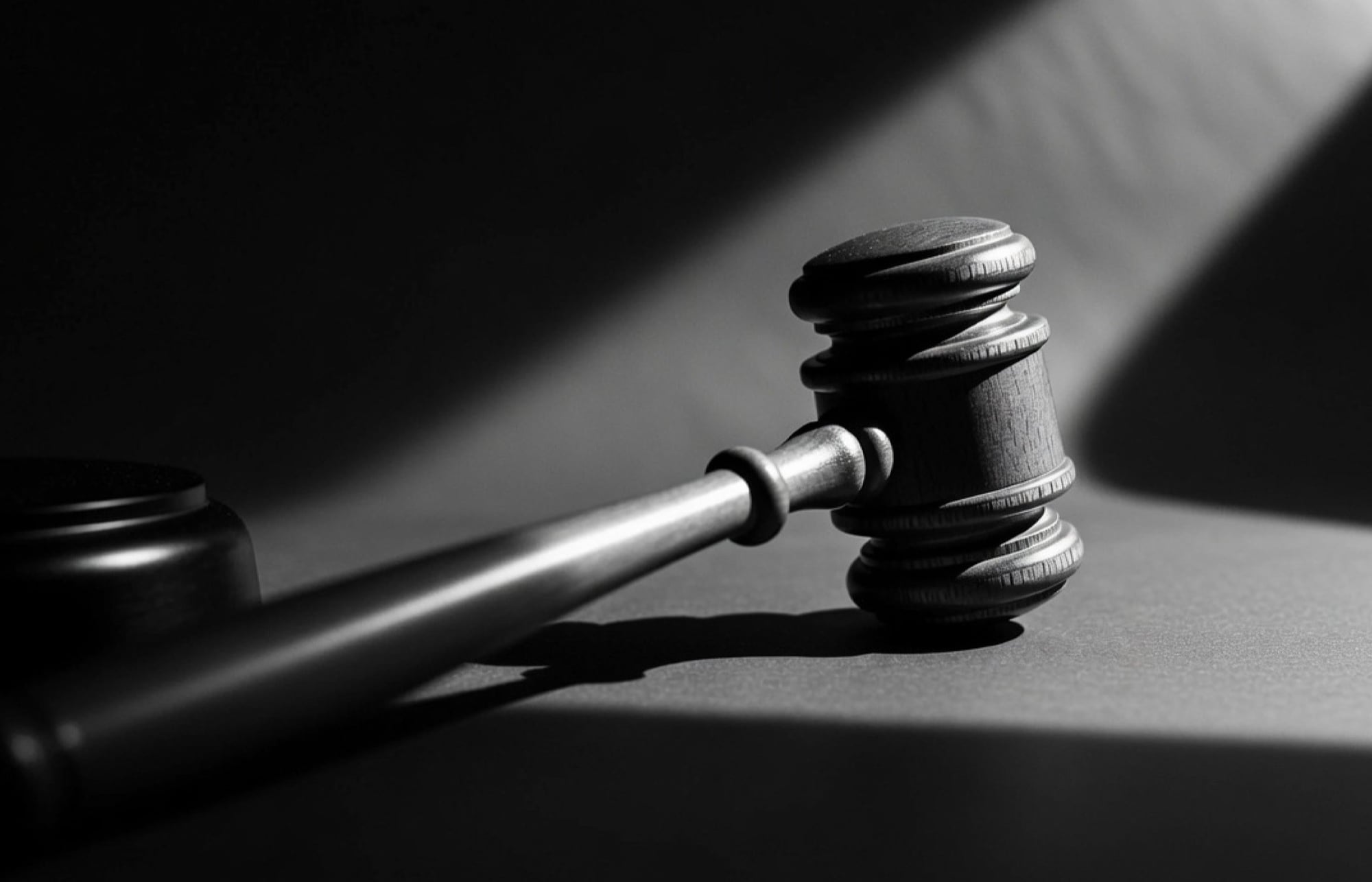 Gavel in dramatic light